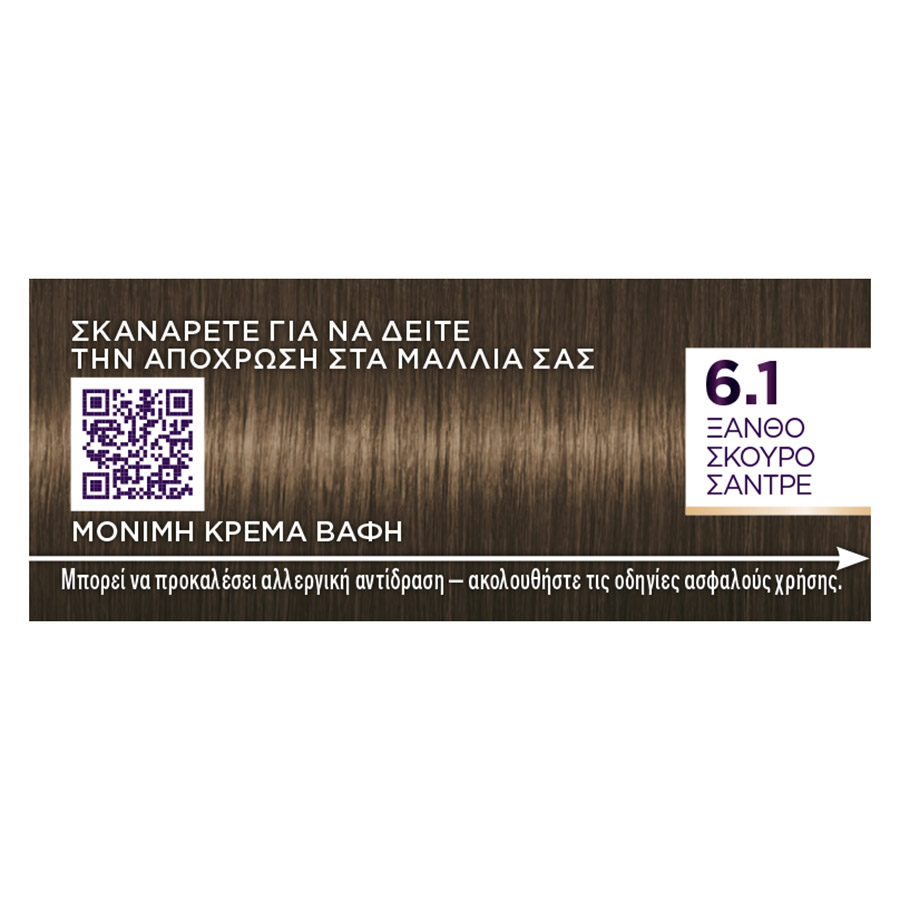 Schwarzkopf Palette Intensive Color Creme Βαφή Μαλλιών Nο6.1 Ξανθό Σκούρο Σαντρέ