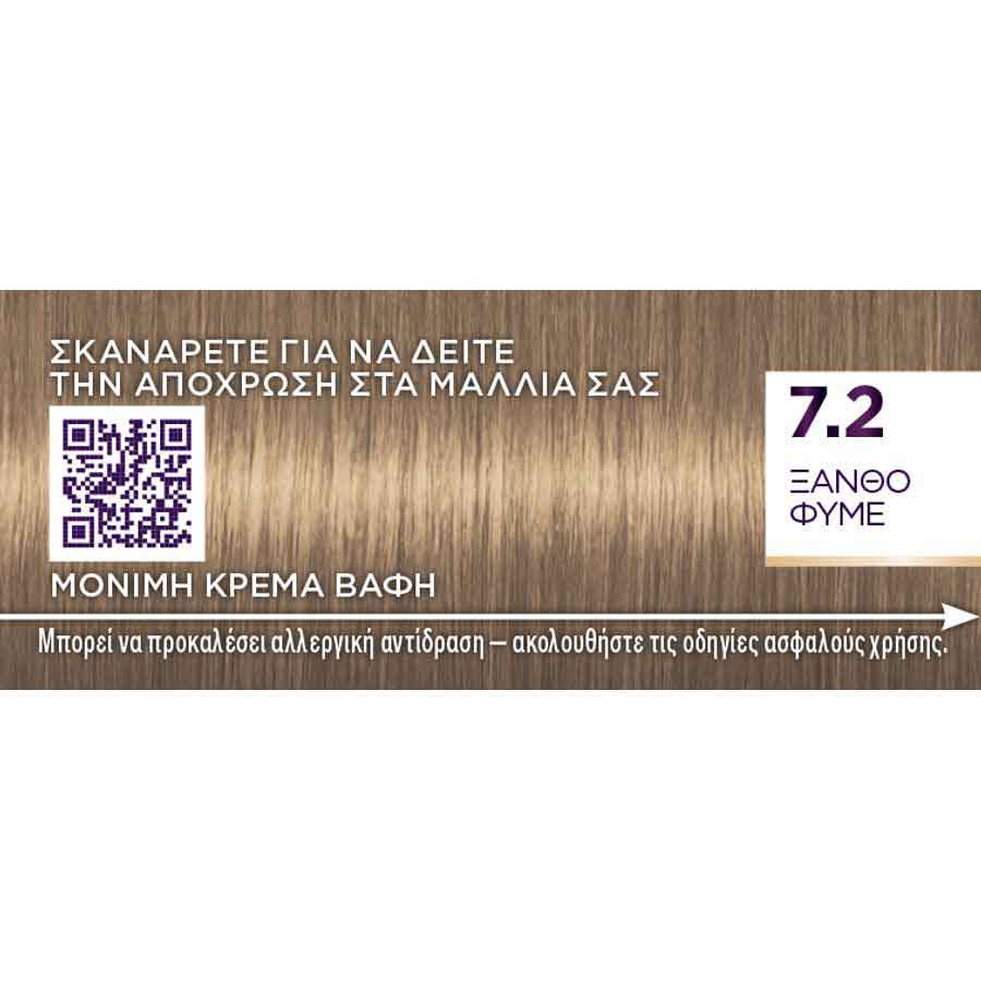 Schwarzkopf Palette Intensive Color Creme Βαφή Μαλλιών Nο7.2 Ξανθό Φυμέ