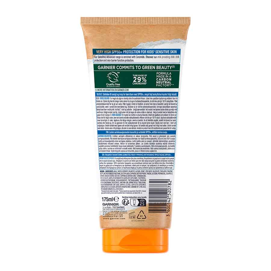 L'oreal Garnier Ambre Solaire Sensitive Advanced Kids SP50+ 175ml.
