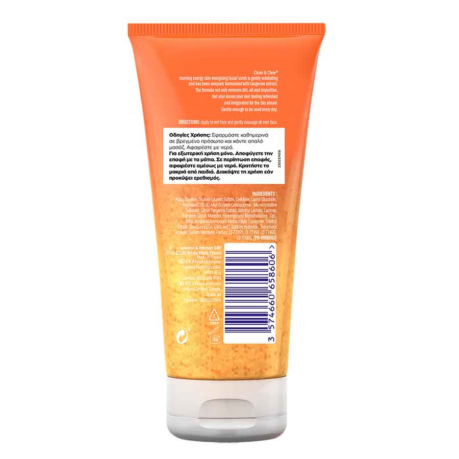 Johnson's Clean & Clear Απολεπιστικό Scrub Προσώπου Morning Fresh 150ml.