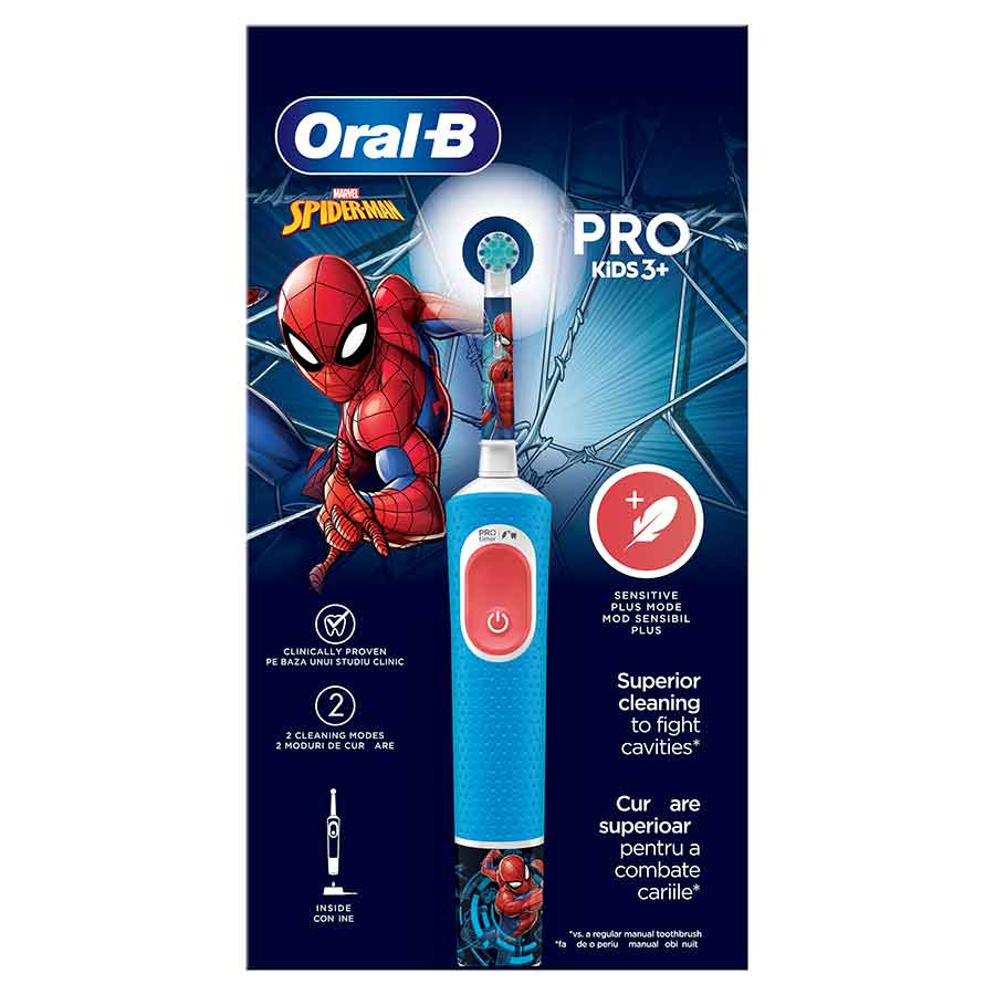 Oral-B Vitality Pro Kids Ηλεκτρική Οδοντόβουρτσα Επαναφορτιζόμενη SpiderMan