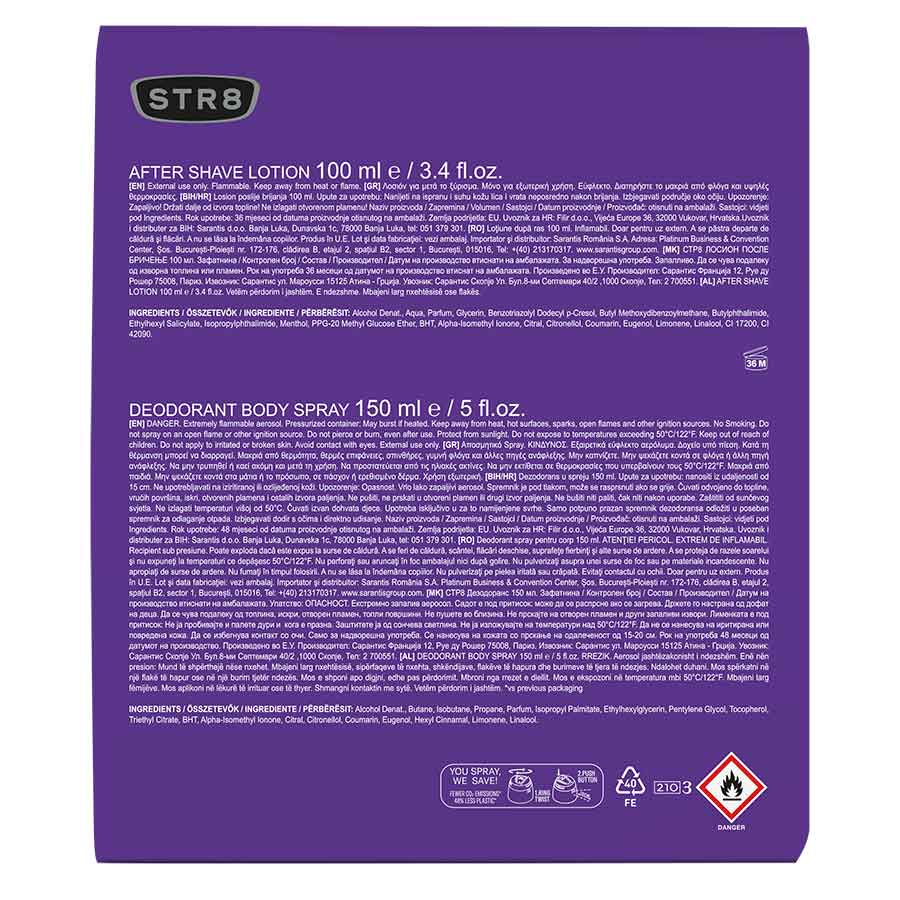 Str8 Game Aftershave 100ml.+Str8 Game Αποσμητικό Σπρέι 150ml.