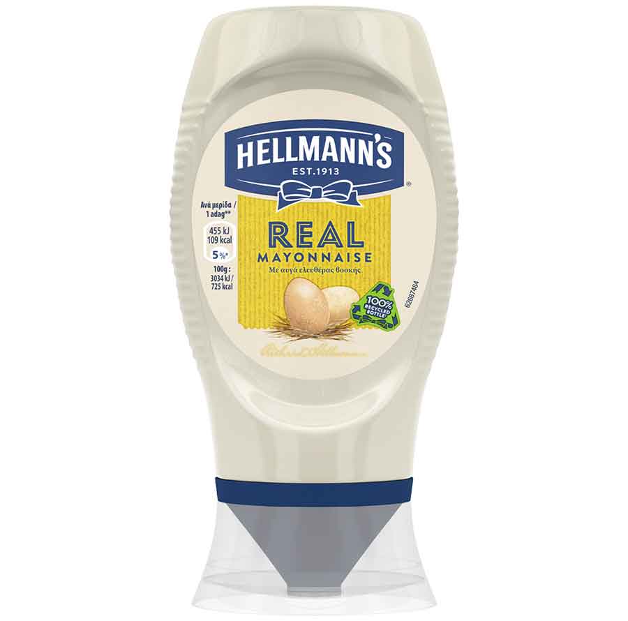 Hellmann's Μαγιονέζα Real Top Down 250ml.