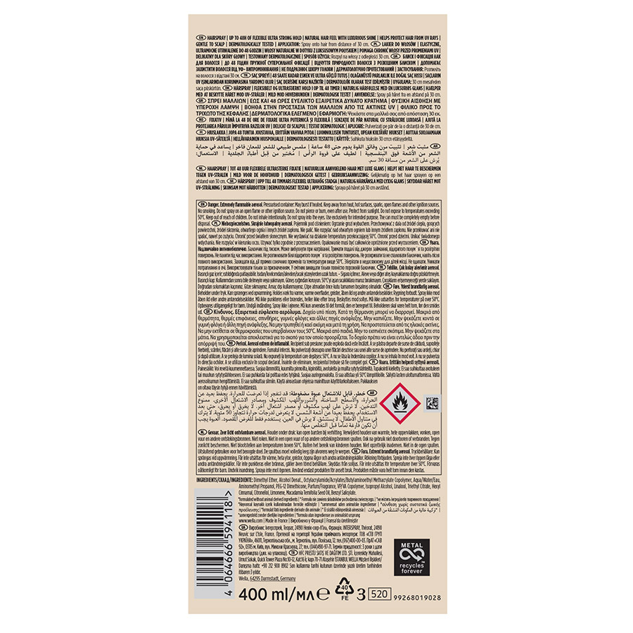 Wellaflex Shine & Hold Λακ Μαλλιών Ultra Strong No5 400ml.