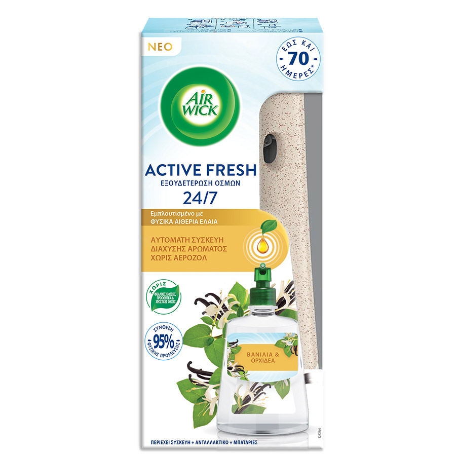 Airwick Active Fresh Αρωματικό Χώρου Σετ Βανίλια & Ορχιδέα 228ml.