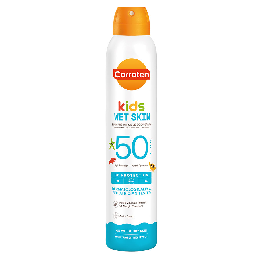 Carroten Kids Αντηλιακό Γαλάκτωμα Wet Skin Σπρέι SPF50 200ml.
