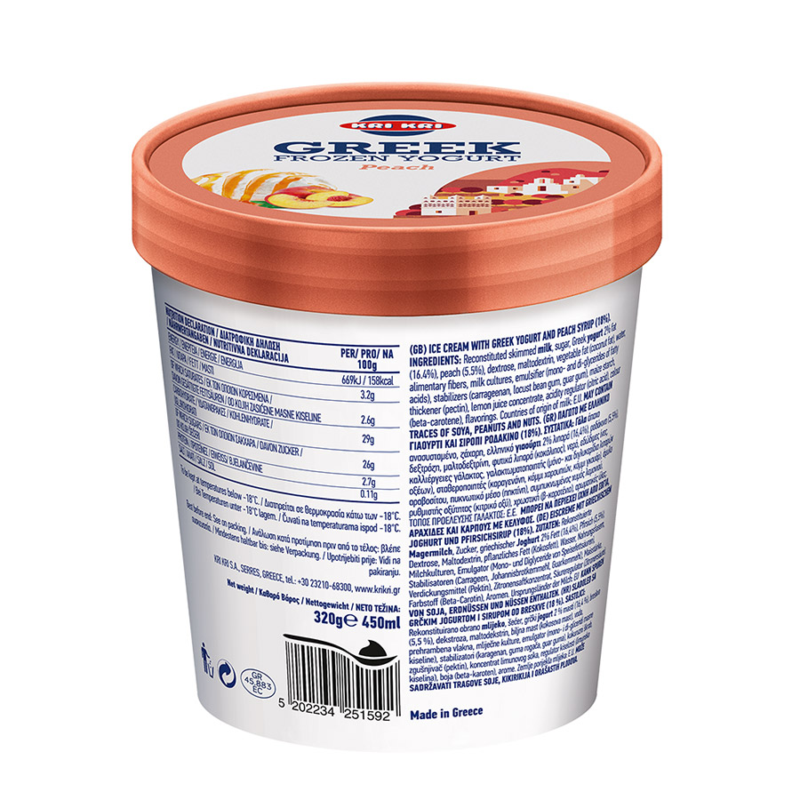 Κρι Κρι Frozen Yogurt Παγωτό Ροδάκινο 320γρ./450ml.