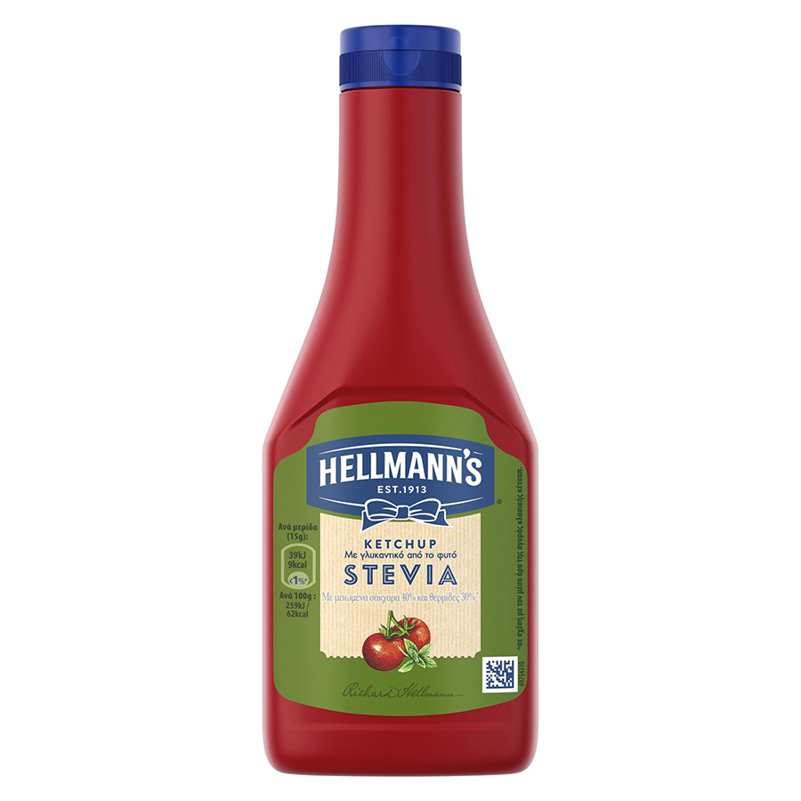 Hellmann's Κέτσαπ Με Στέβια Squeezy 520γρ.