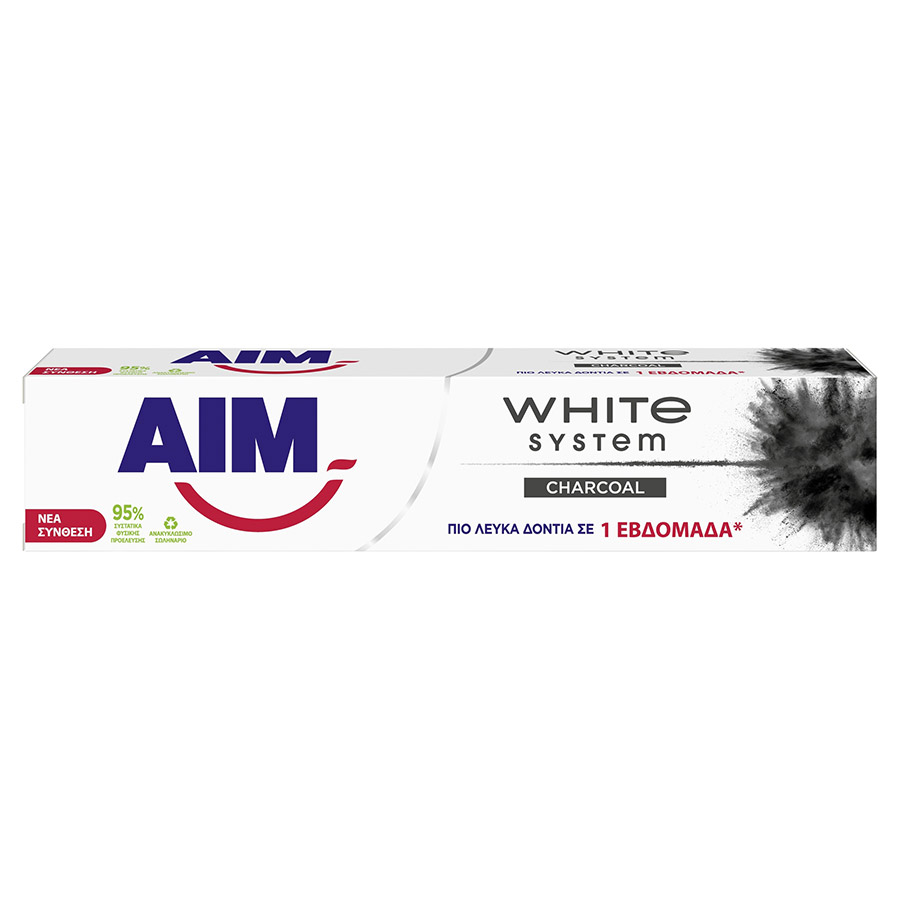 Aim White System Οδοντόκρεμα Charcoal 75ml.