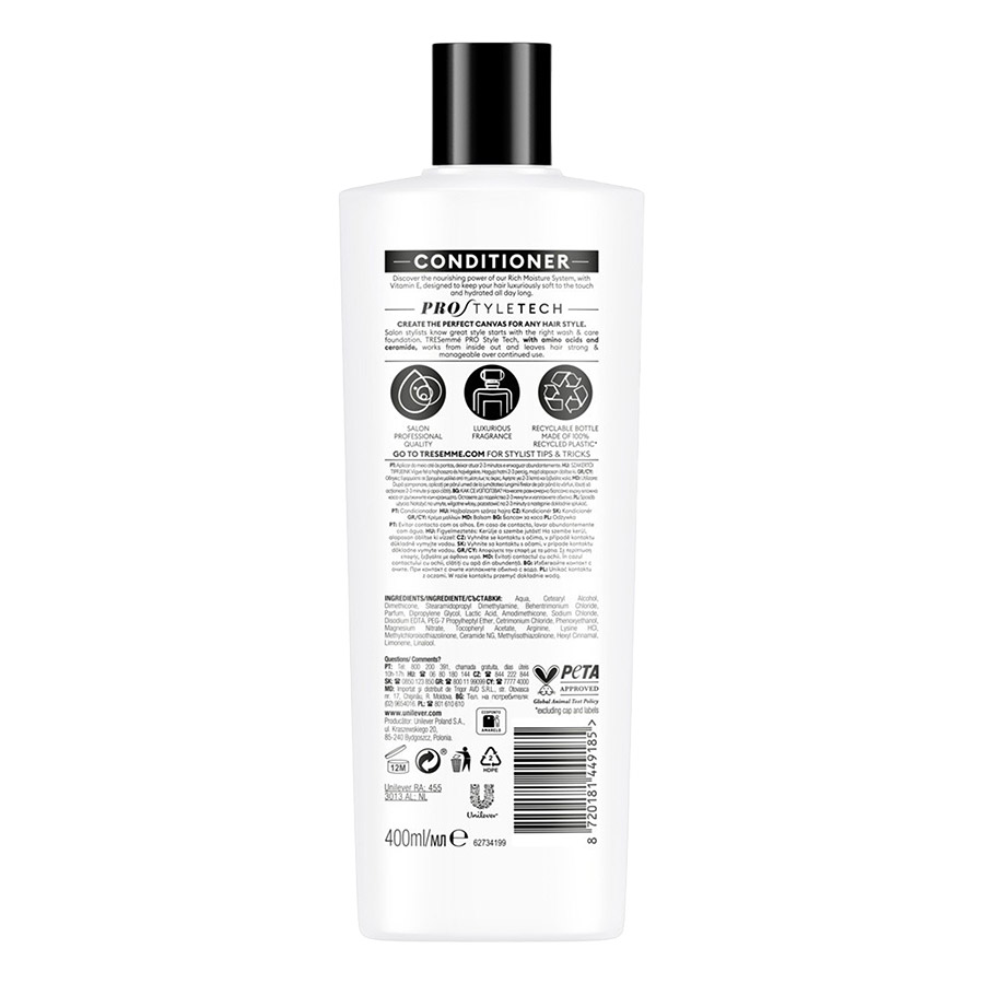 Tresemme Rich Moisture Conditioner Για Ξηρά Μαλλιά 400ml.