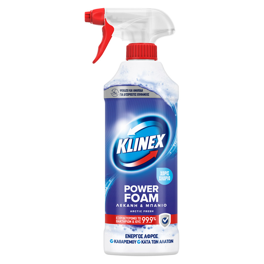 Klinex Power Foam Σπρέι Για Το Μπάνιο Arctic Fresh 435ml.