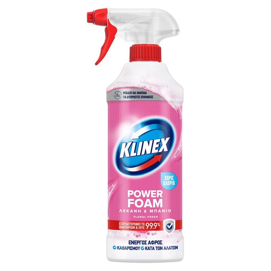Klinex Power Foam Σπρέι Για Το Μπάνιο Floral Fresh 435ml.