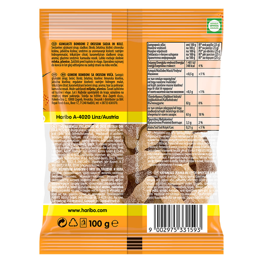 Haribo Ζελεδάκια Happy Cola Fizz 100γρ.