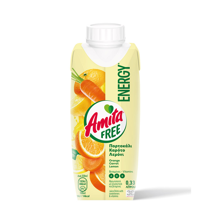 Amita Free Energy Φρουτοποτό 330ml.