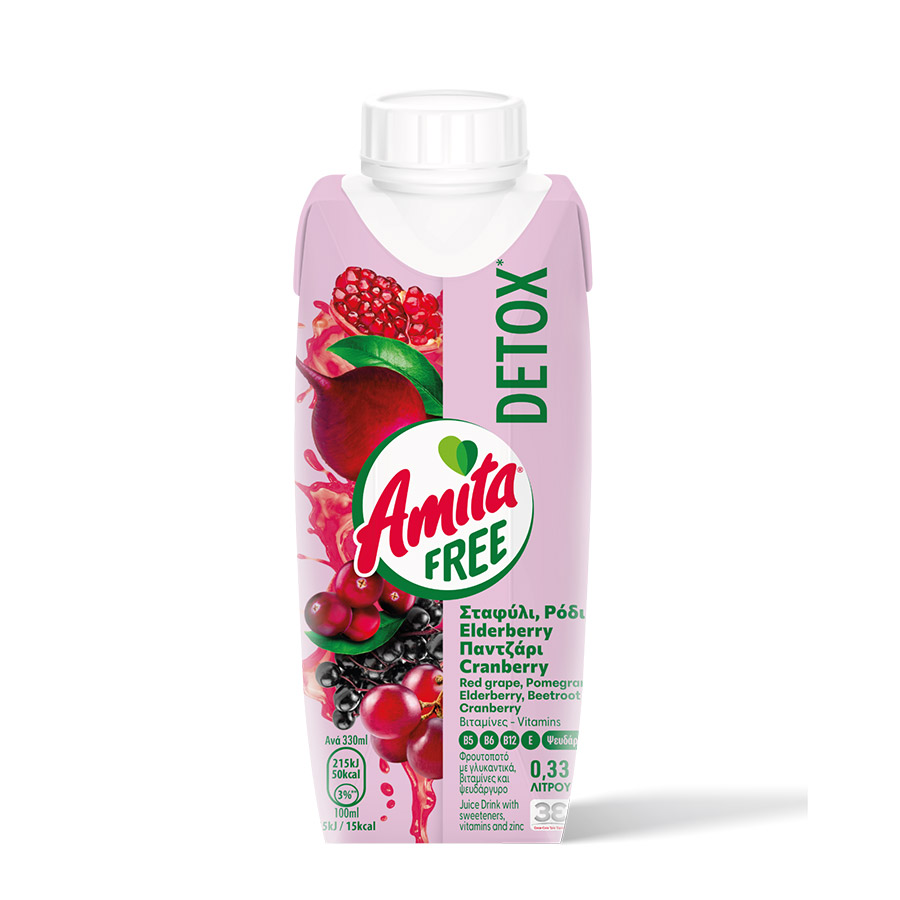 Amita Free Detox Φρουτοποτό 330ml.