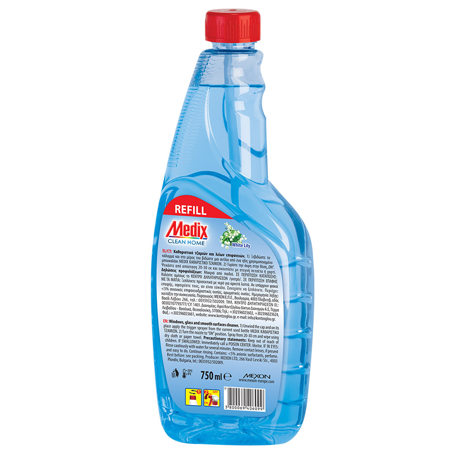 Medix Clean Home Καθαριστικό Τζαμιών Shine Ανταλλακτικό 750ml.