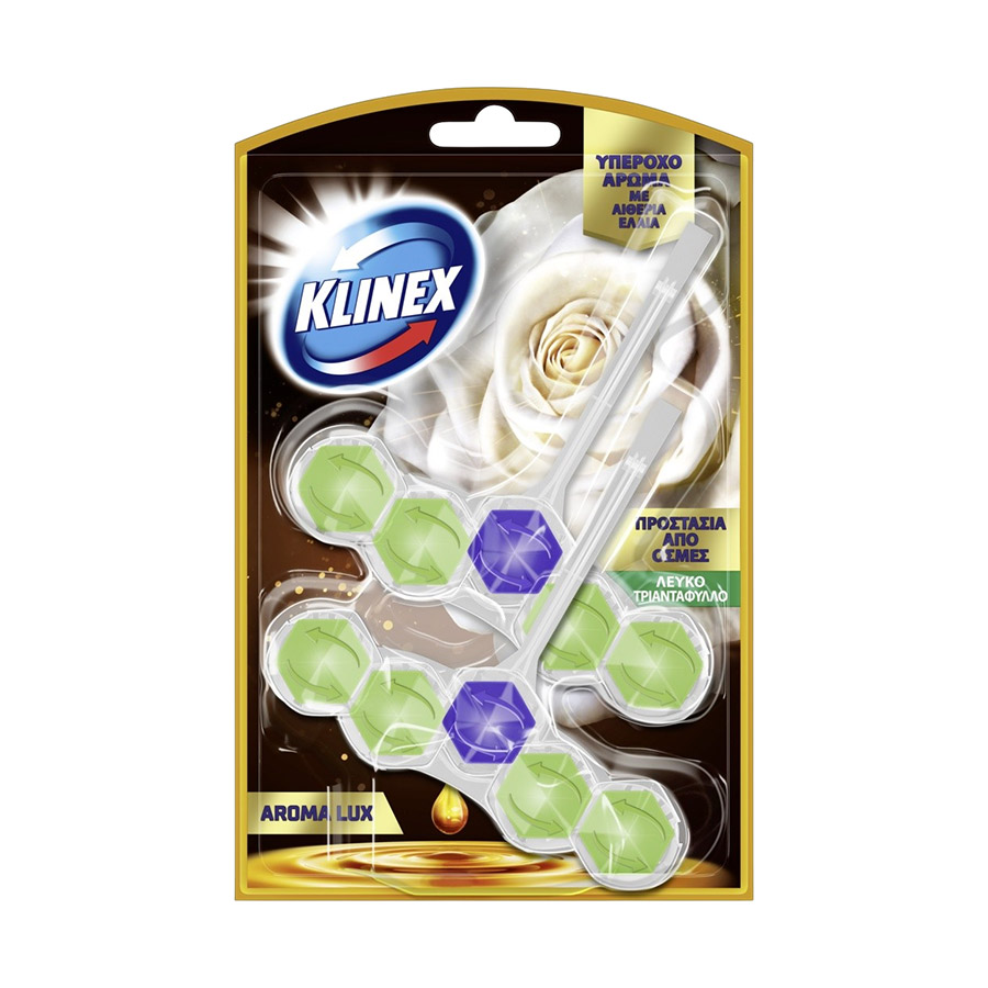 Klinex Aroma Lux Μπλοκ Τουαλέτας Λευκό Τριαντάφυλλο 2x50γρ.