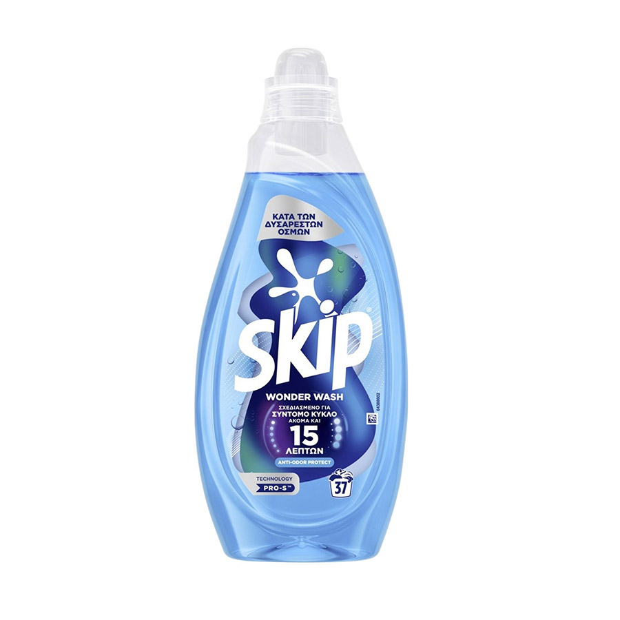 Skip Wonder Wash Υγρό Απορρυπαντικό Πλυντηρίου Ρούχων Anti Odor Protect 37mez. 1,48lt.