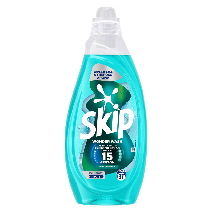 Skip Wonder Wash Υγρό Απορρυπαντικό Πλυντηρίου Ρούχων Ultra Refresh 37mez. 1,48lt.