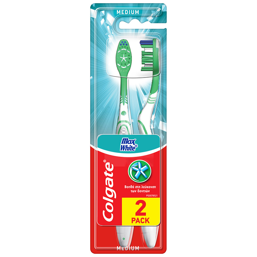 Colgate Max White Οδοντόβουρτσα Μέτρια 2τεμ.