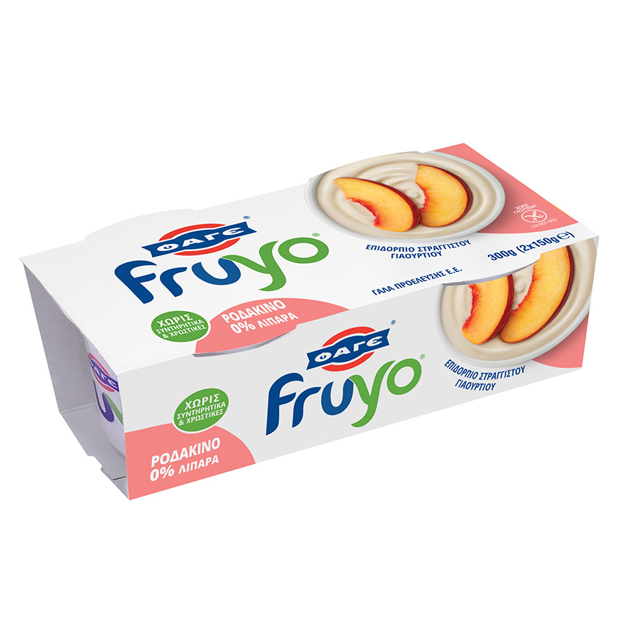 Φάγε Fruyo Επιδόρπιο 0% Ροδάκινο Χωρίς Γλουτένη 2x150γρ.
