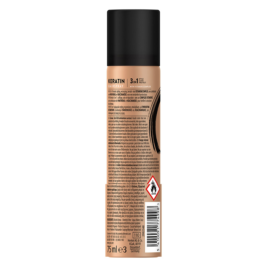 Syoss Keratin Λακ Μαλλιών No4 Μίνι 75ml.