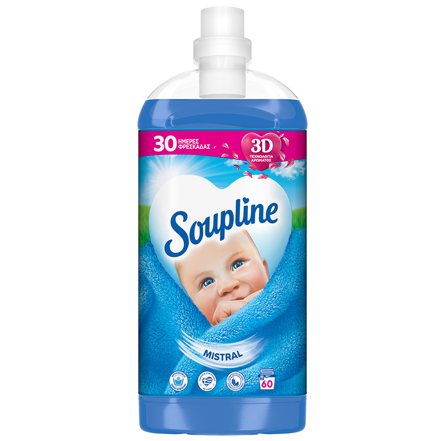 Soupline Συμπυκνωμένο Μαλακτικό Ρούχων Mistral 60mez. 1,26lt.