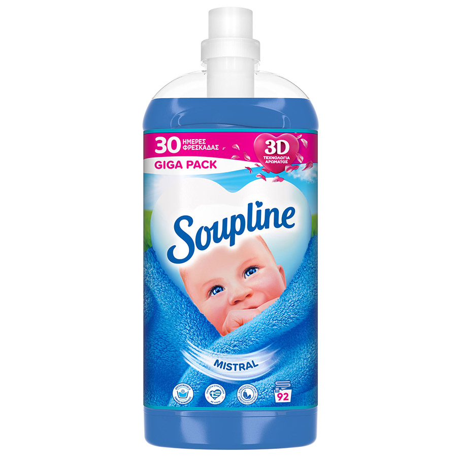 Soupline Συμπυκνωμένο Μαλακτικό Ρούχων Mistral 92mez. 1,932lt.