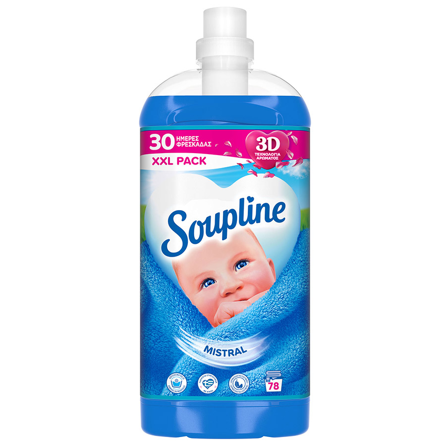Soupline Συμπυκνωμένο Μαλακτικό Ρούχων Mistral 78mez. 1,638lt.