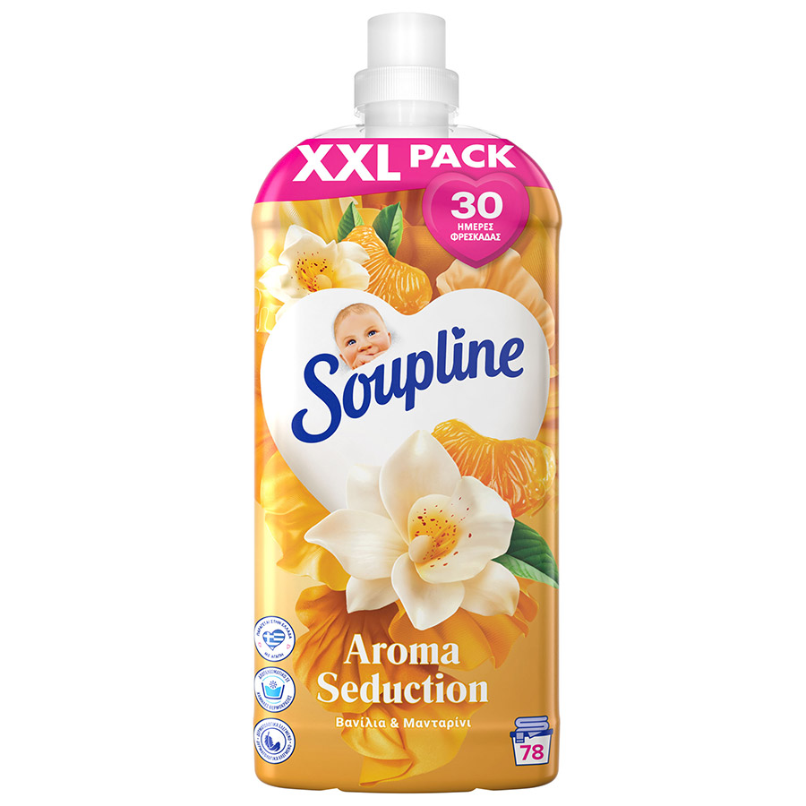 Soupline Aroma Συμπυκνωμένο Μαλακτικό Ρούχων Βανίλια & Μανταρίνι 78mez. 1,638lt.