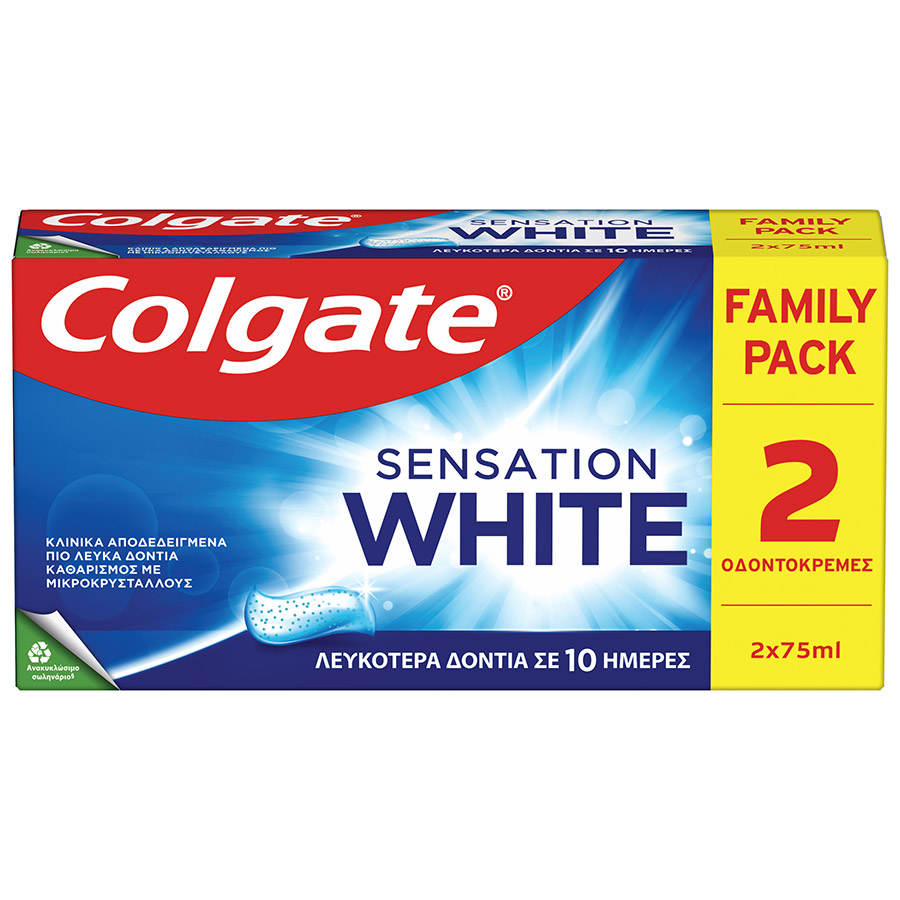 Colgate Sensation White Οδοντόκρεμα Family Pack 2x75ml.