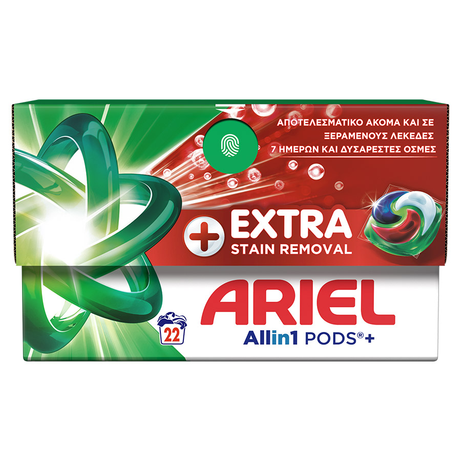 Ariel All In 1 Pods Extra Clean Απορρυπαντικό Πλυντηρίου Ρούχων 22τεμ. 539γρ.