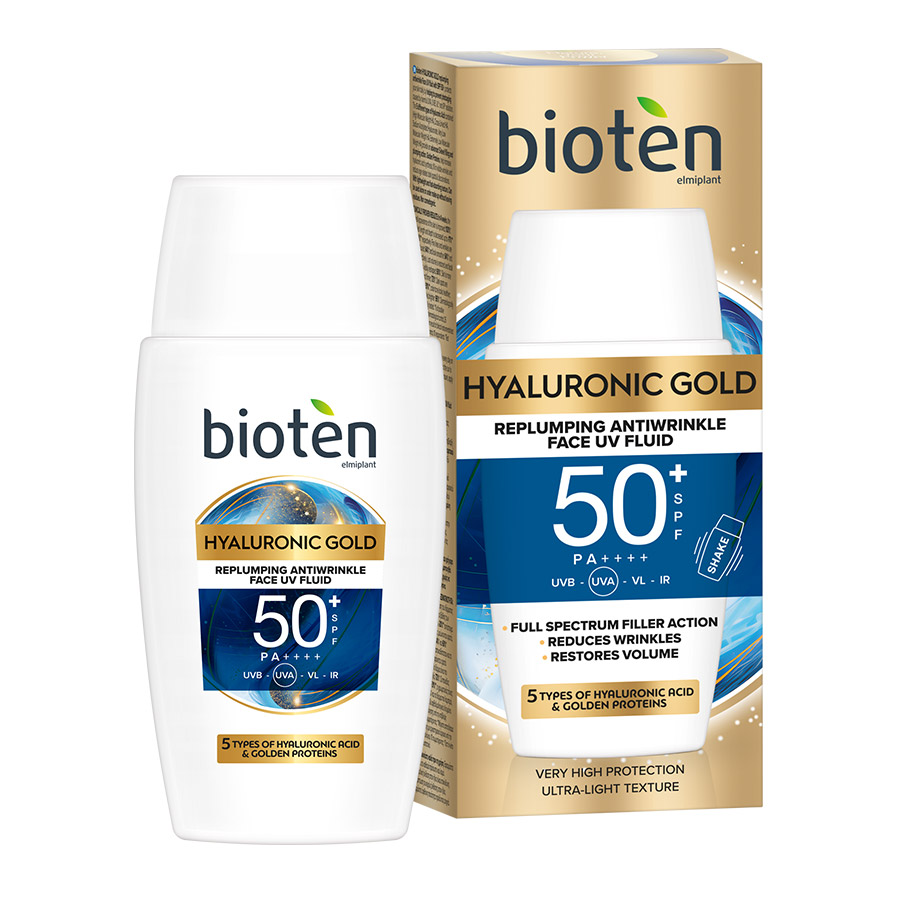 Bioten Hyaluronic Gold Κρέμα Προσώπου Αντιρυτιδική SPF50+ 50ml.