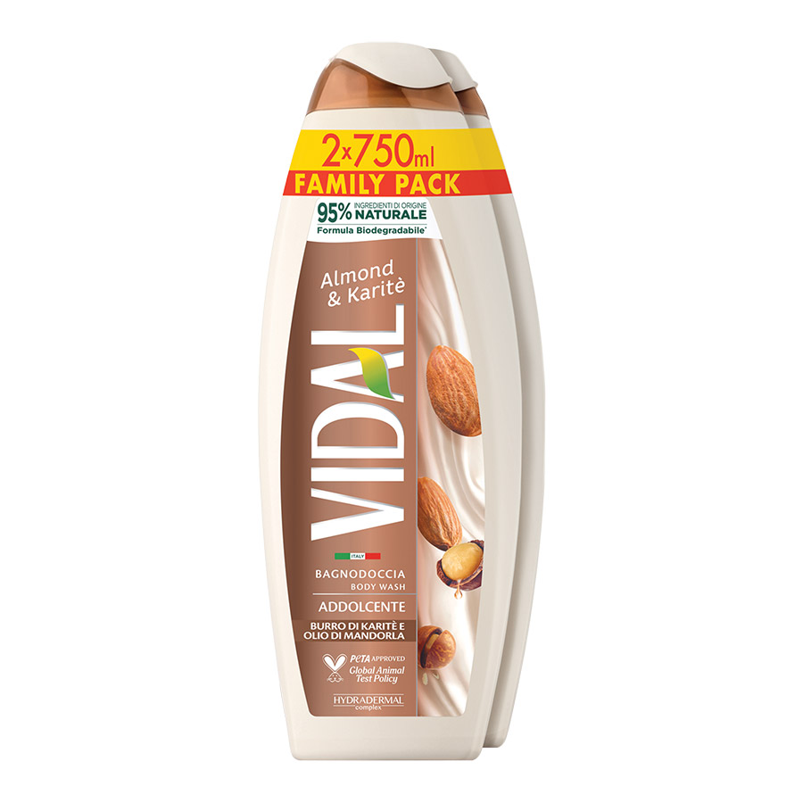 Vidal Αφρόλουτρο Almond & Karite 2x750ml.