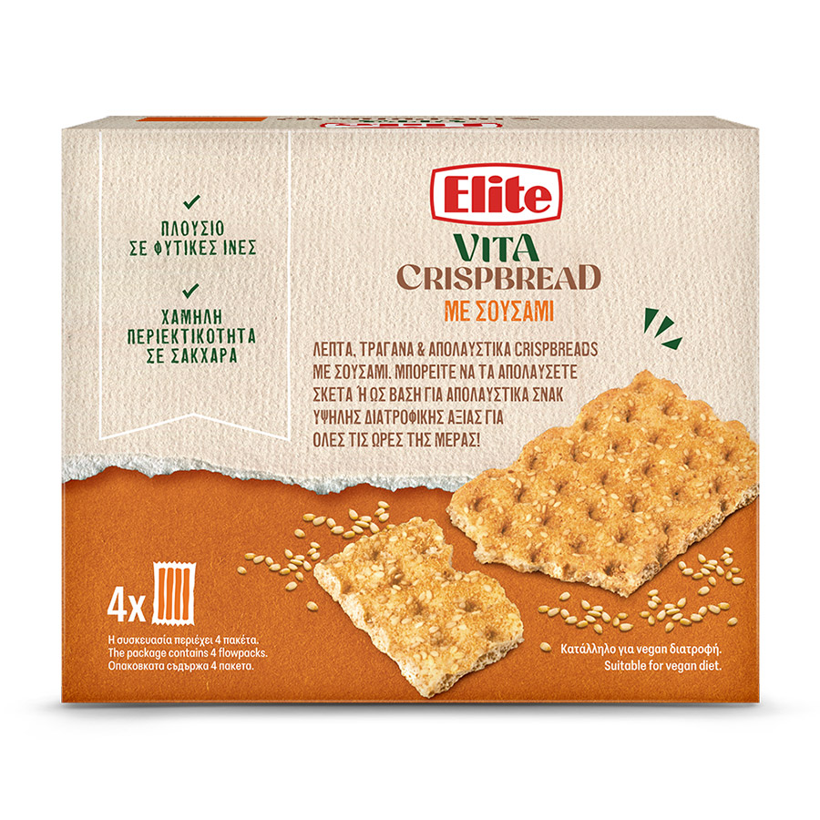 Elite Vita Φρυγανιές Crispbread Με Σουσάμι 240γρ.