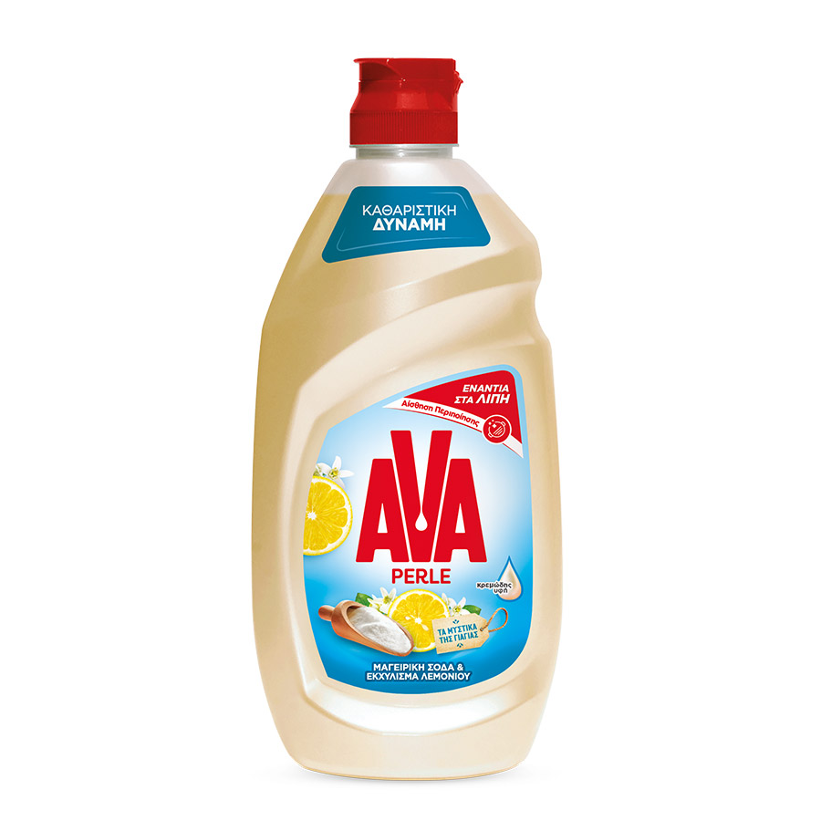 Ava Perle Υγρό Απορρυπαντικό Πιάτων Σόδα & Λεμόνι 430ml.