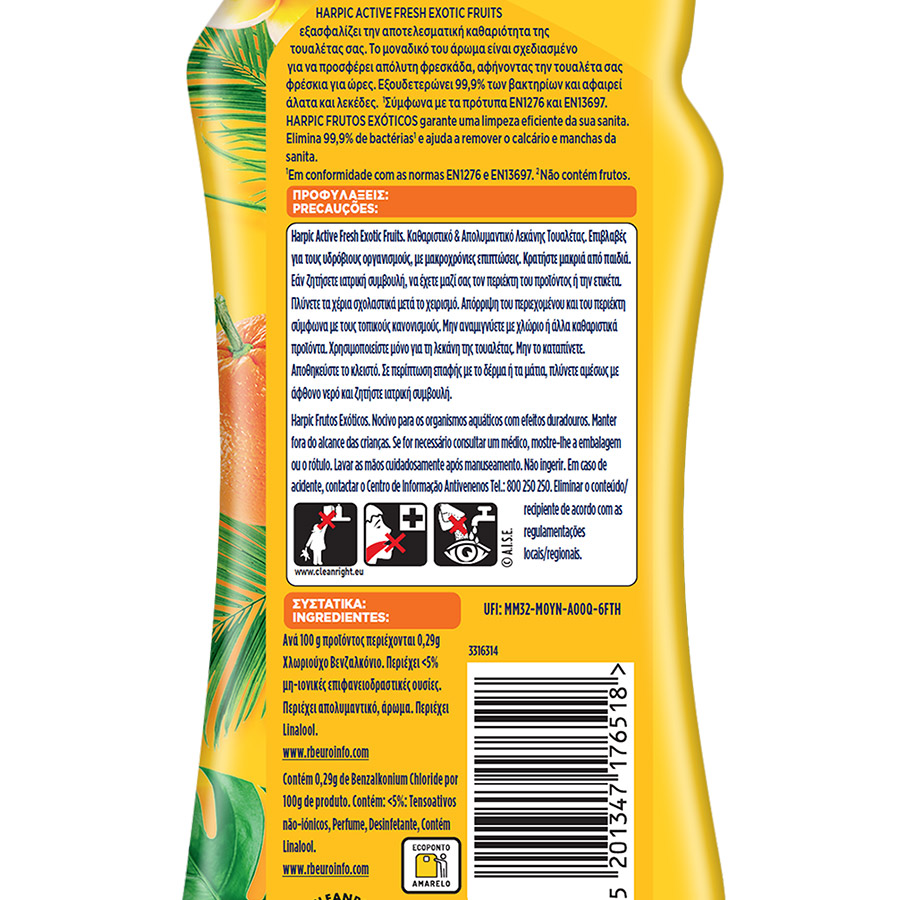 Harpic Υγρό Καθαριστικό Τουαλέτας Exotic Fruits 750ml.