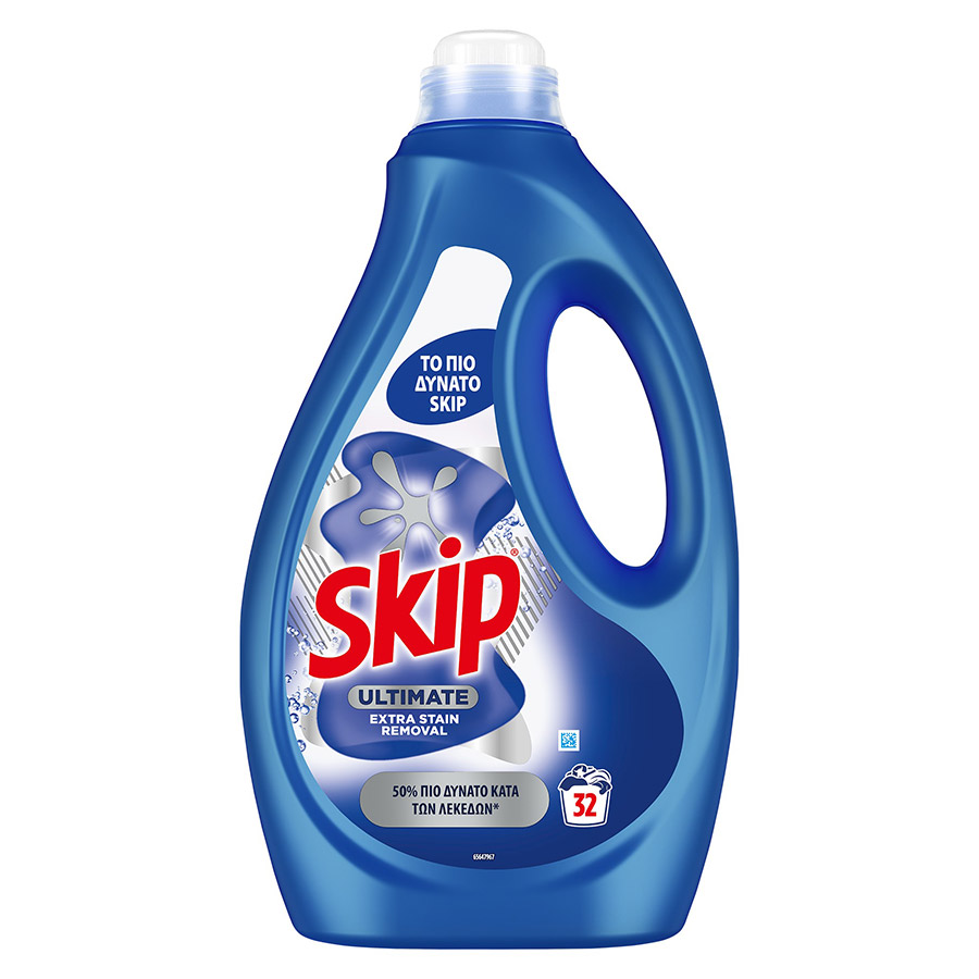 Skip Ultimate Υγρό Απορρυπαντικό Πλυντηρίου Ρούχων Extra Stain Removal 32mez.1,44lt.