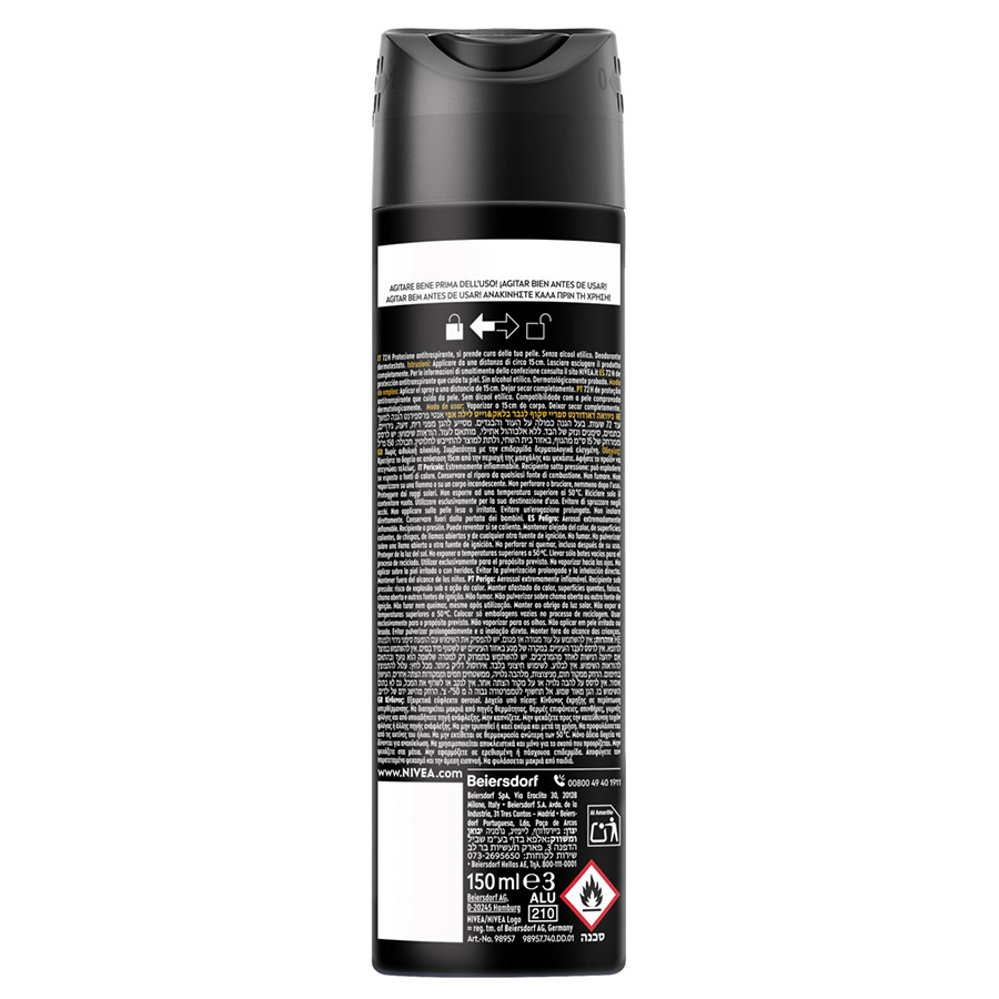 Nivea Men Black & White Epic Night Αποσμητικό Σπρέι 150ml.