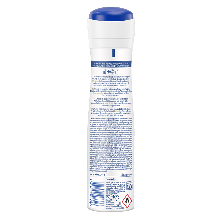 Nivea Black & White Invisible Silky Smooth Αποσμητικό Σπρέι 150ml.