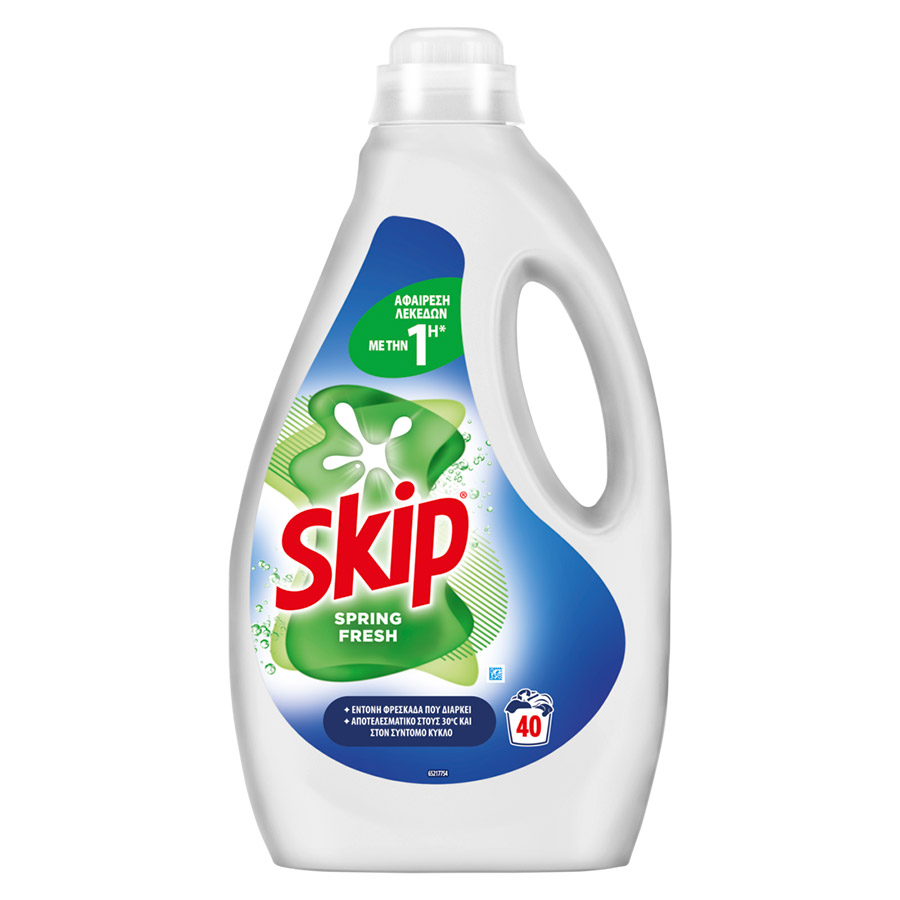Skip Υγρό Απορρυπαντικό Πλυντηρίου Ρούχων Spring Fresh 40mez. 2lt.