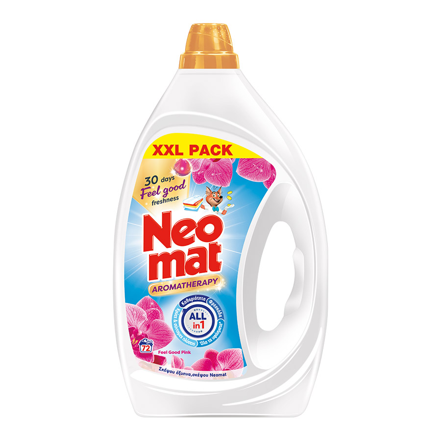 Neomat Aromatherapy Υγρό Απορρυπαντικό Πλυντηρίου Ρούχων Μαλαισιανή Ορχιδέα 72mez.  3,24lt.