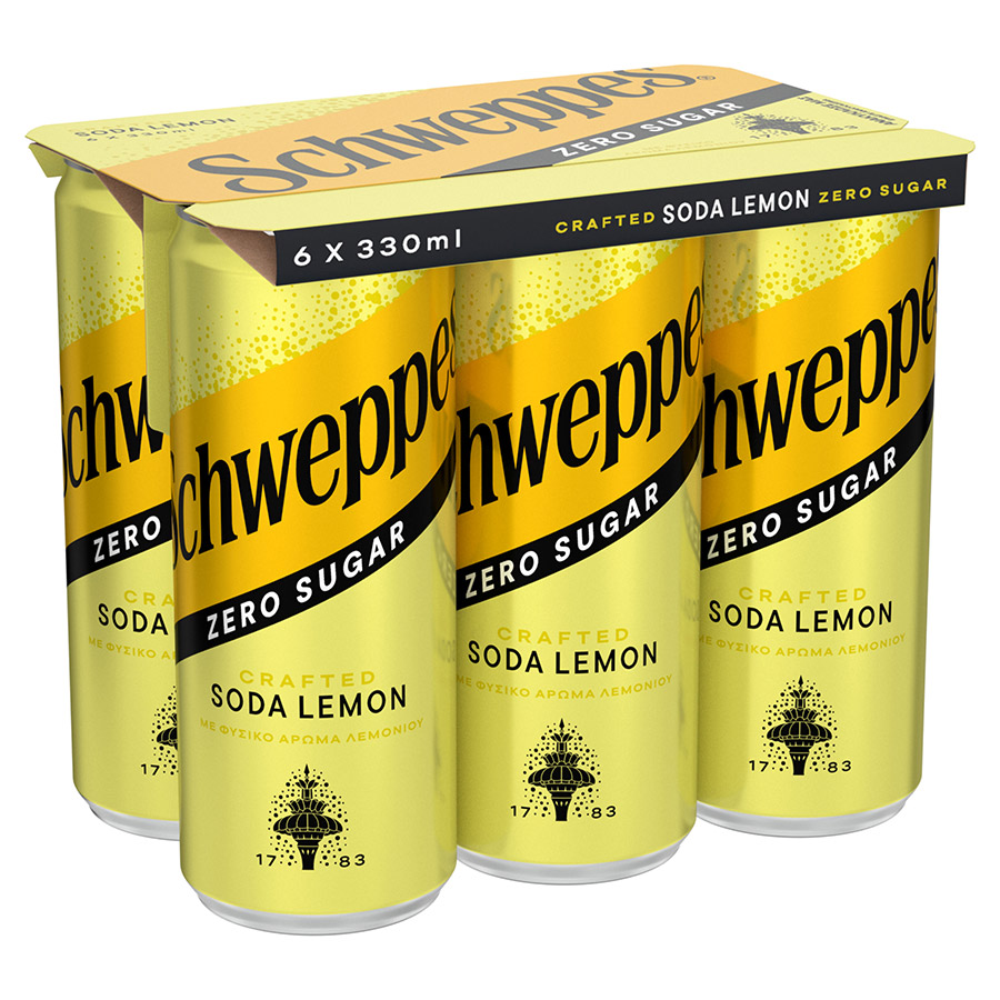 Schweppes Σόδα Λεμόνι Χωρίς Ζάχαρη 6x330ml.
