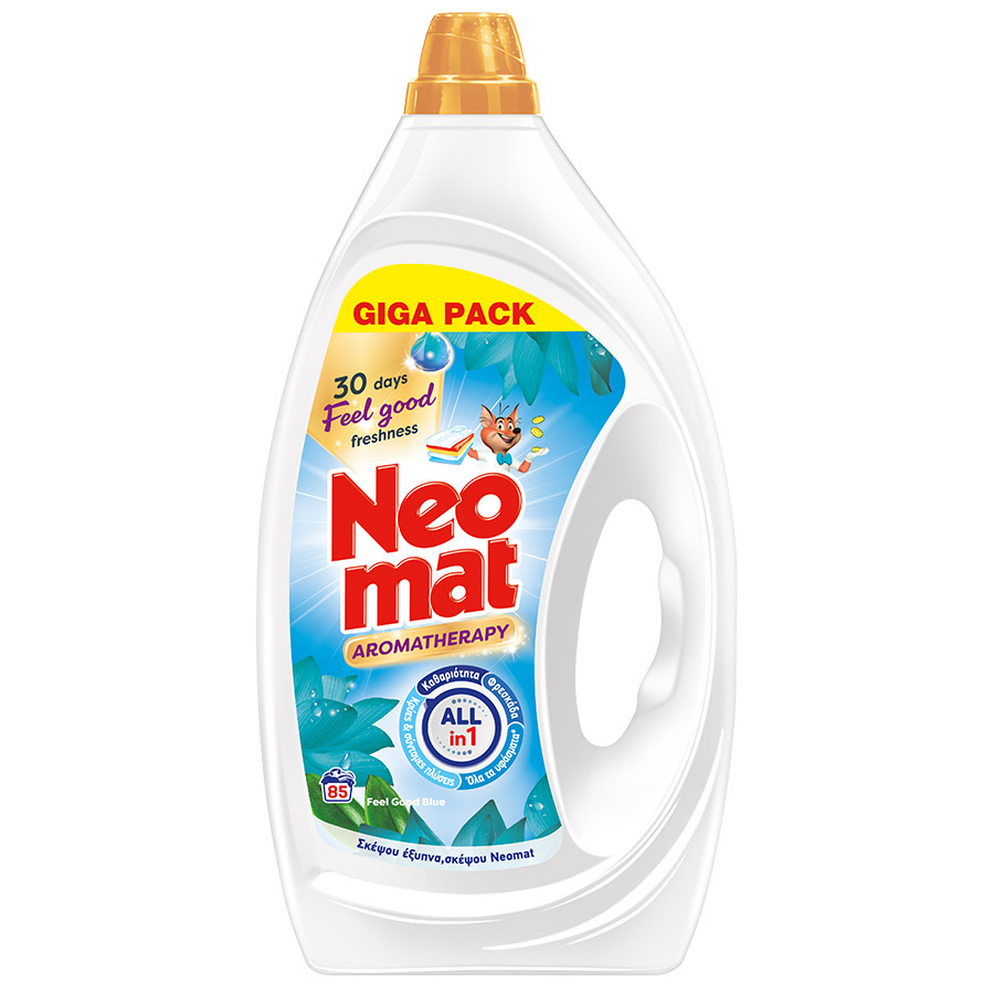 Neomat Aromatherapy Υγρό Απορρυπαντικό Πλυντηρίου Ρούχων Λωτός Του Μπαλί Feel Good Blue 85mez. 3,825lt.