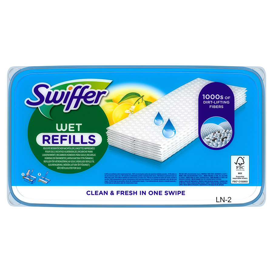 Swiffer Υγρά Πανάκια Καθαρισμού Για Το Πάτωμα Με Άρωμα Λεμόνι 10τεμ.