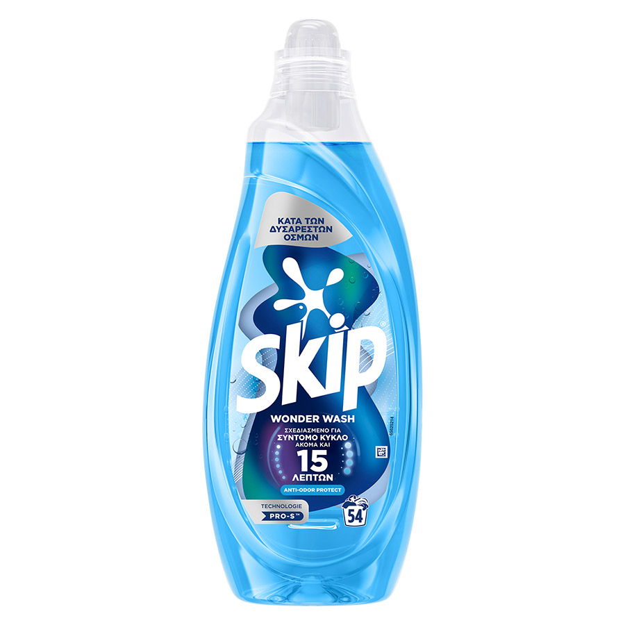 Skip Wonder Wash Υγρό Απορρυπαντικό Πλυντηρίου Ρούχων Anti Odor Protect 54mez. 2,1lt.