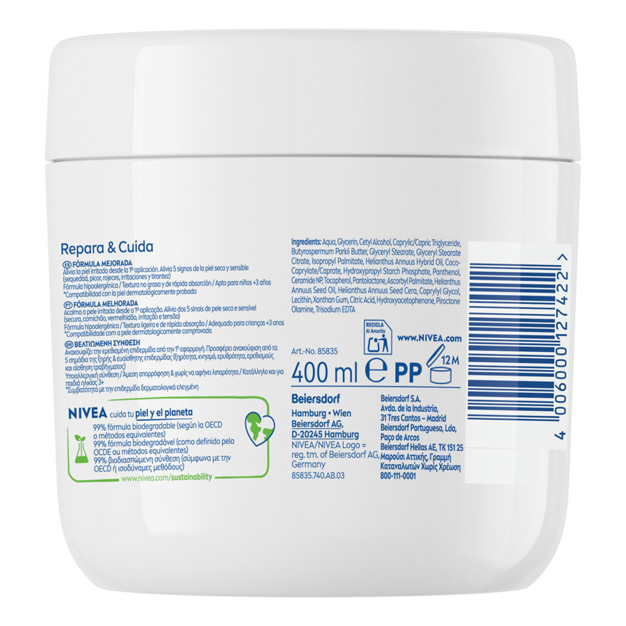 Nivea Repair & Care Κρέμα Σώματος Χωρίς Άρωμα 400ml.
