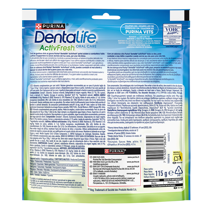 Purina Dentalife Activfresh Σνακ Σκύλου Small 115γρ.