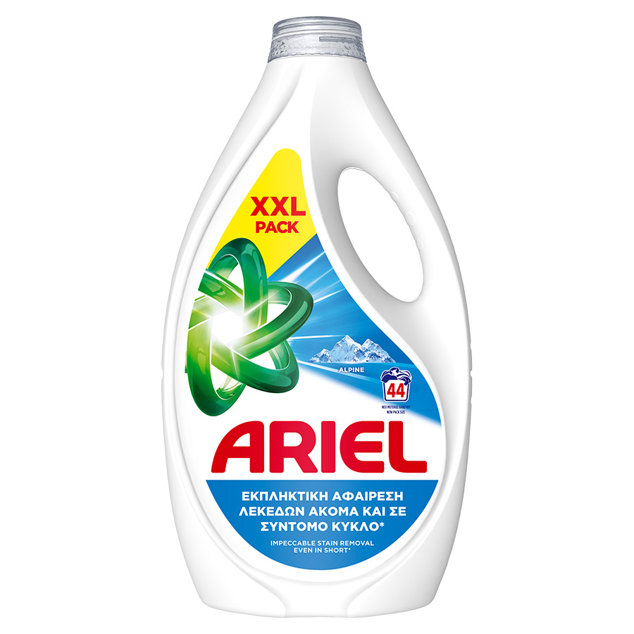 Ariel Υγρό Απορρυπαντικό Πλυντηρίου Ρούχων Alpine 44mez. 1,98lt.