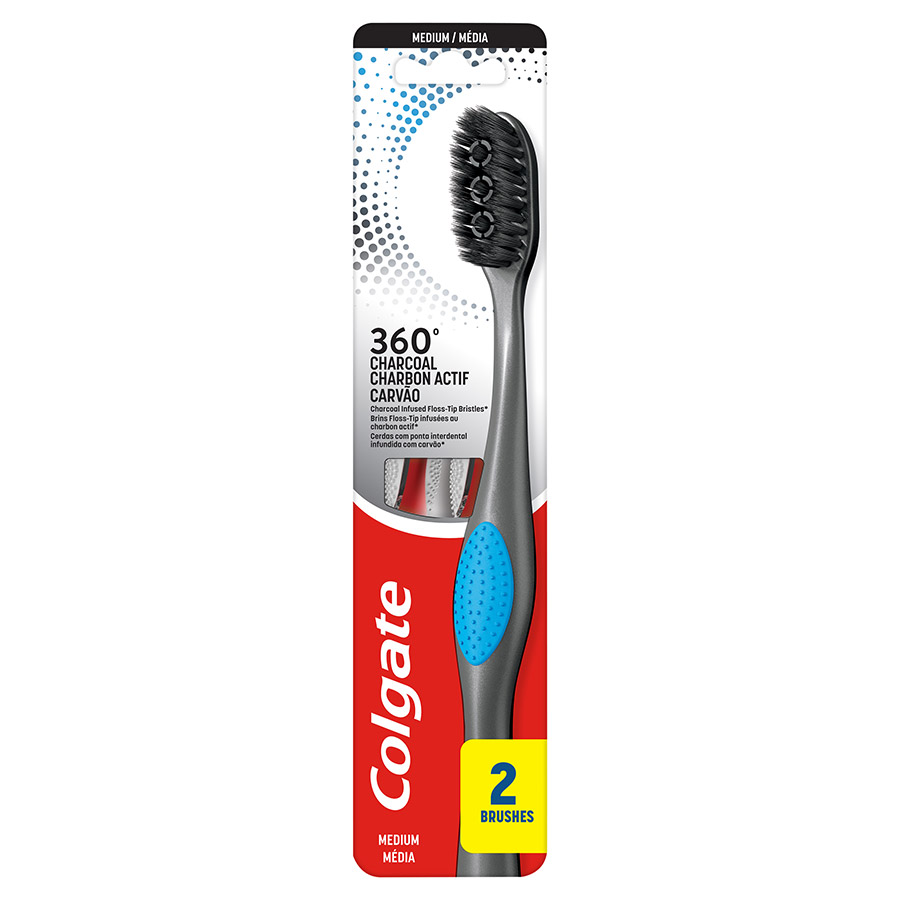 Colgate Οδοντόβουρτσα 360 Black Μέτρια 2τεμ.